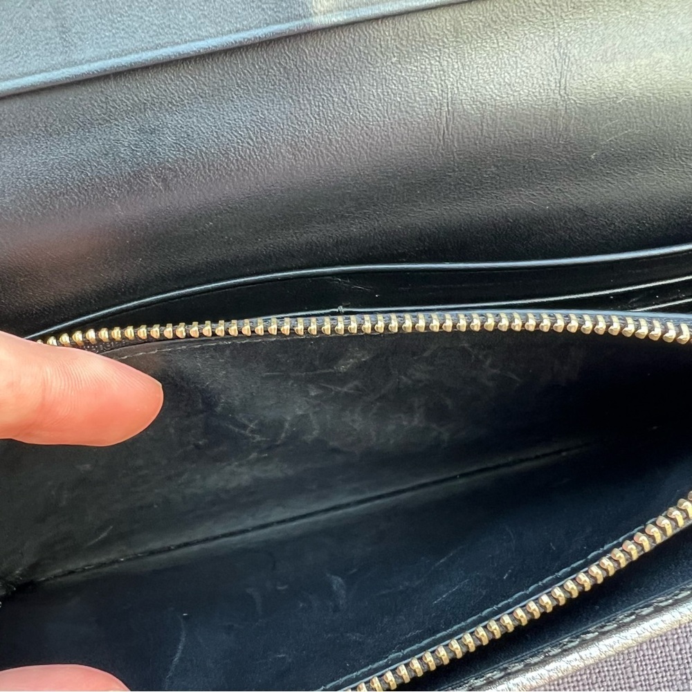 Loewe Anagram Long Wallet Gold Metallic Black Leather - Picture 9 of 12